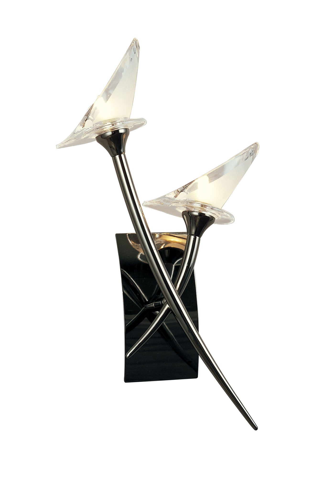 Flavia Wall Lamp Switched 2 Light G9, Black Chrome by Mantra