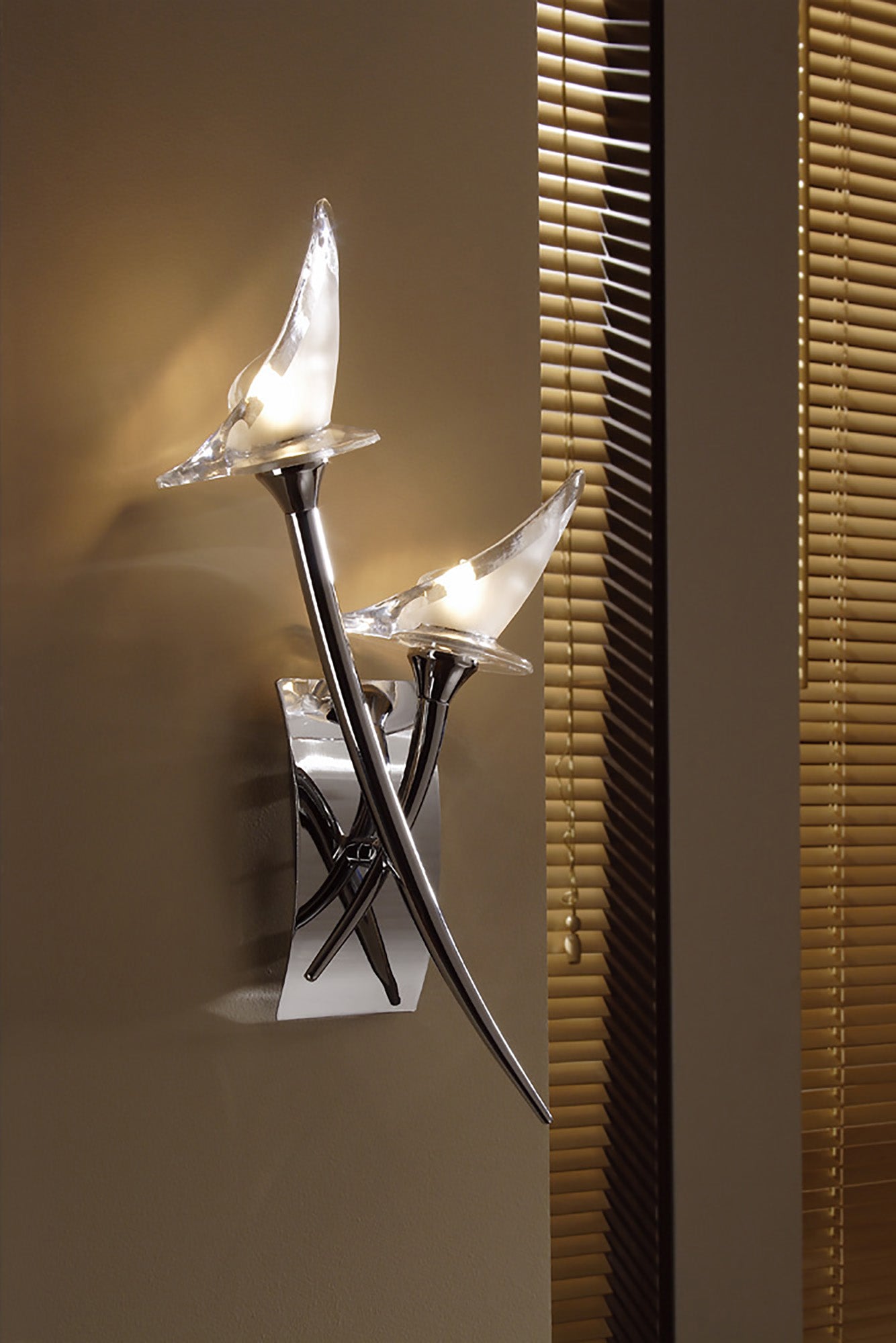 Flavia Wall Lamp Switched 2 Light G9, Polished Chrome by Mantra