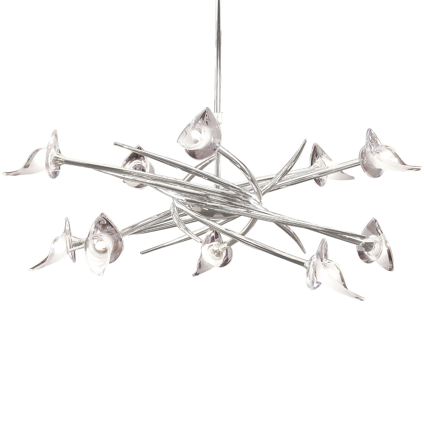 Flavia Pendant Up-Down Round 10 Light G9, Polished Chrome by Mantra