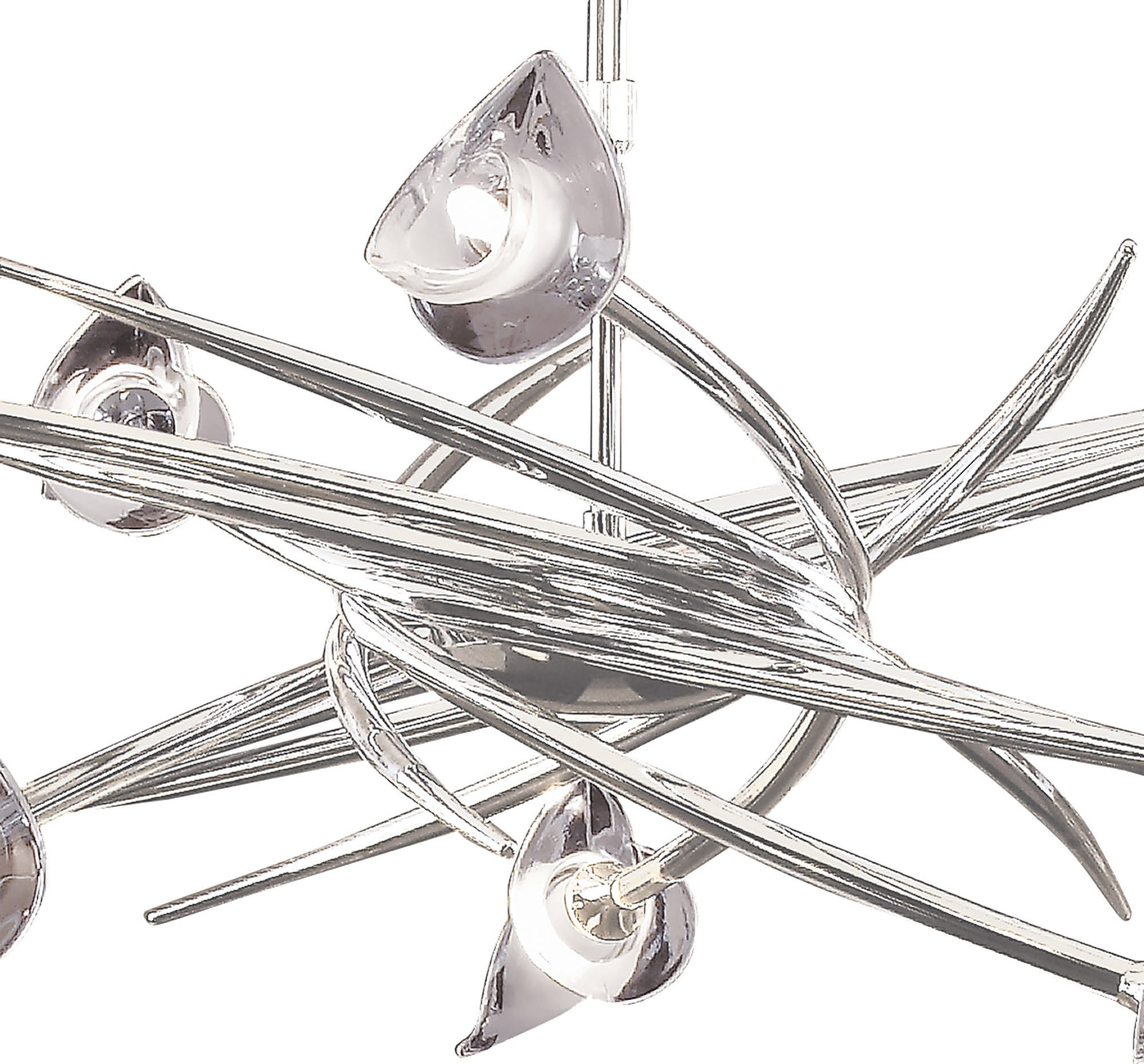 Flavia Pendant Up-Down Round 10 Light G9, Polished Chrome by Mantra