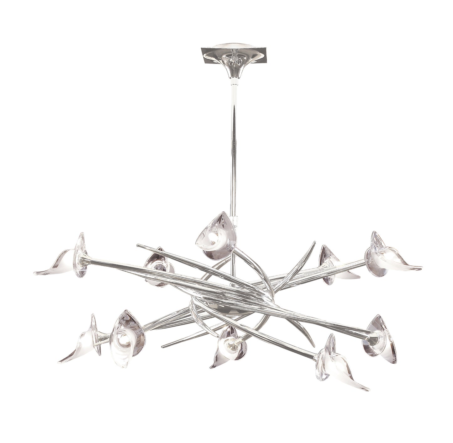 Flavia Pendant Up-Down Round 10 Light G9, Polished Chrome by Mantra