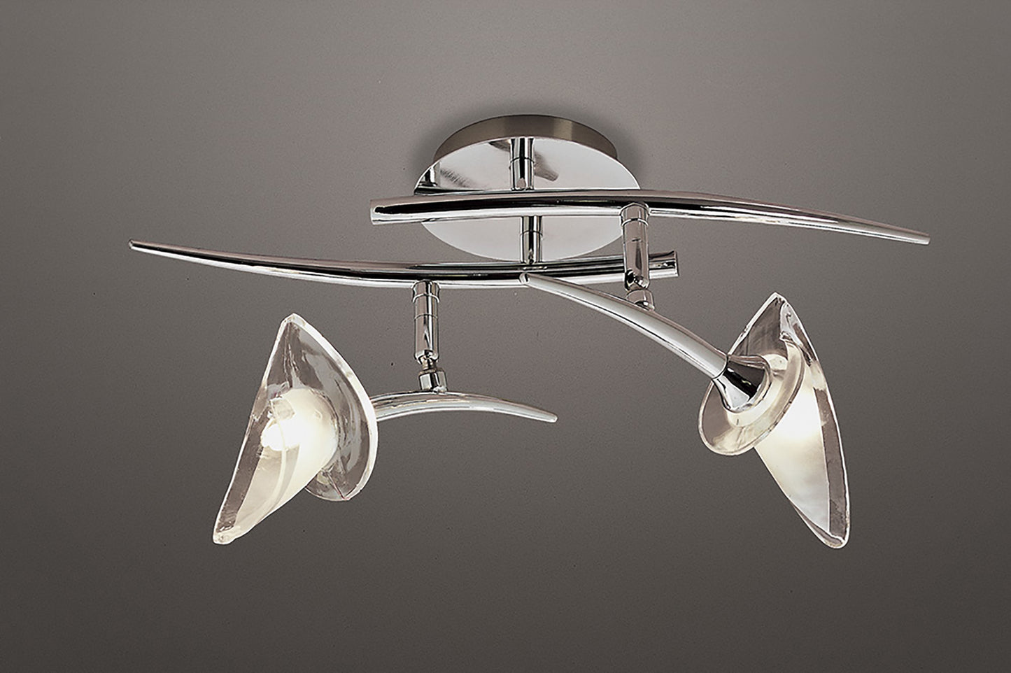 Flavia Linear Spot Light 2 Light G9 With Adjustable Heads, Polished Chrome by Mantra