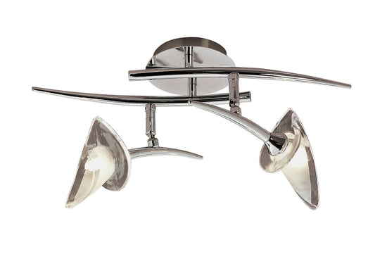 Flavia Linear Spot Light 2 Light G9 With Adjustable Heads, Polished Chrome by Mantra