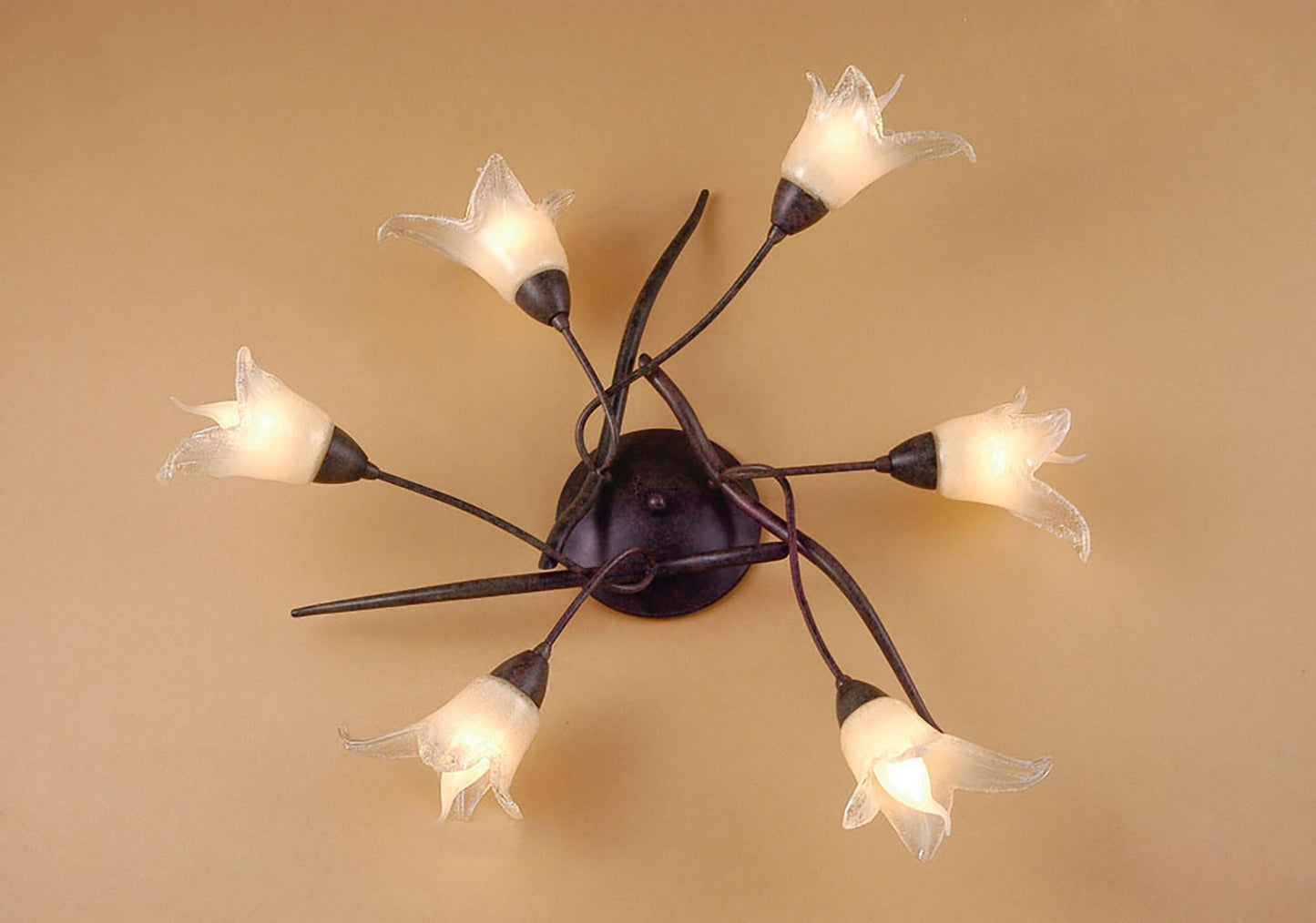 (0024 004) Florida Ceiling 6 Light E14, Brown/Black Oxide by Mantra