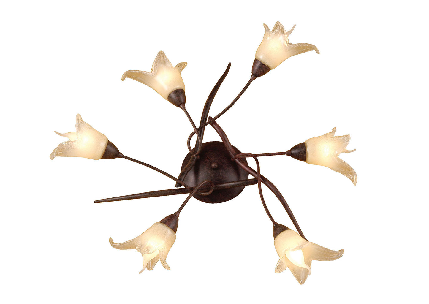 (0024 004) Florida Ceiling 6 Light E14, Brown/Black Oxide by Mantra