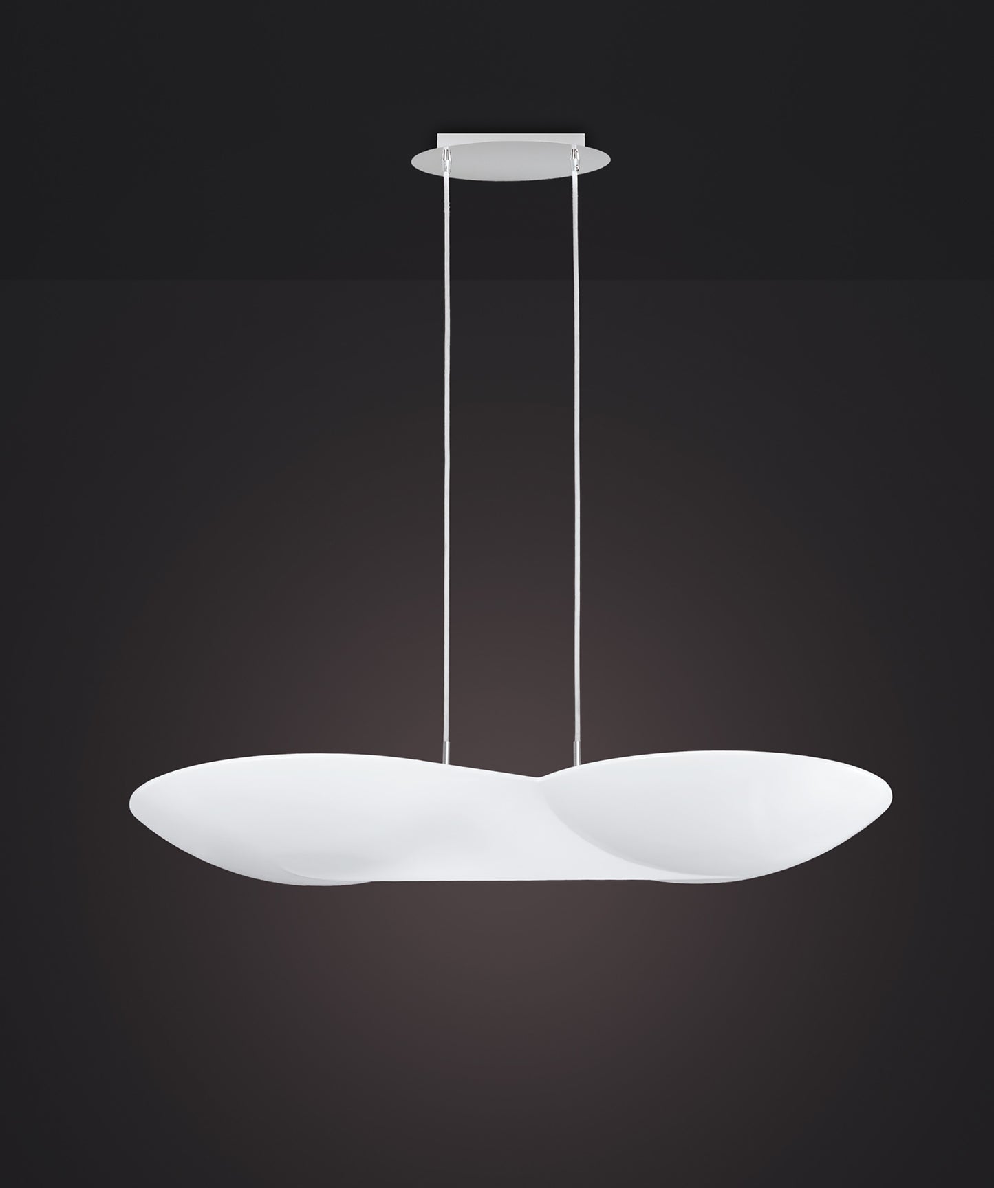 Flow Linear Pendant 6 Light GU10, Chrome , White by Mantra