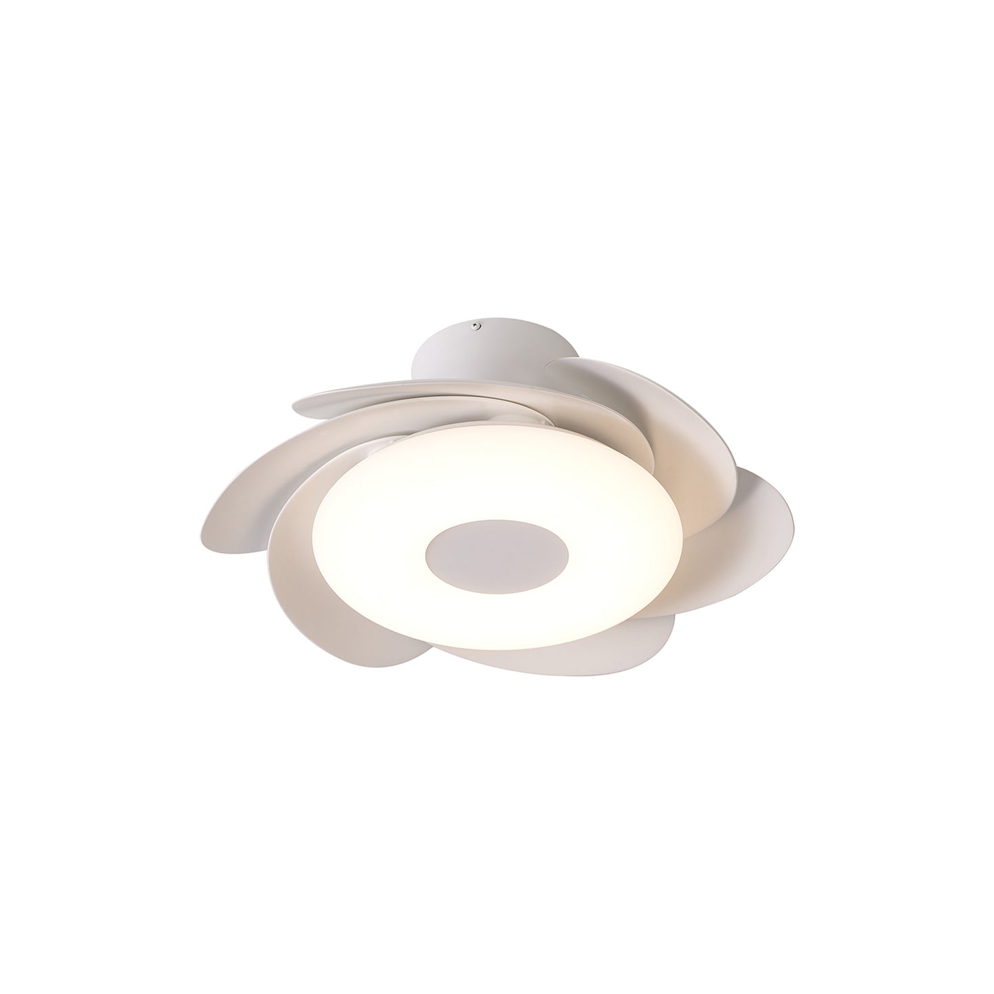 Flowers 24W LED Dimmable Ceiling Light With Built-In 25W DC Reversible Fan, Remote Control 2700-5000K, 2900lm, White by Mantra