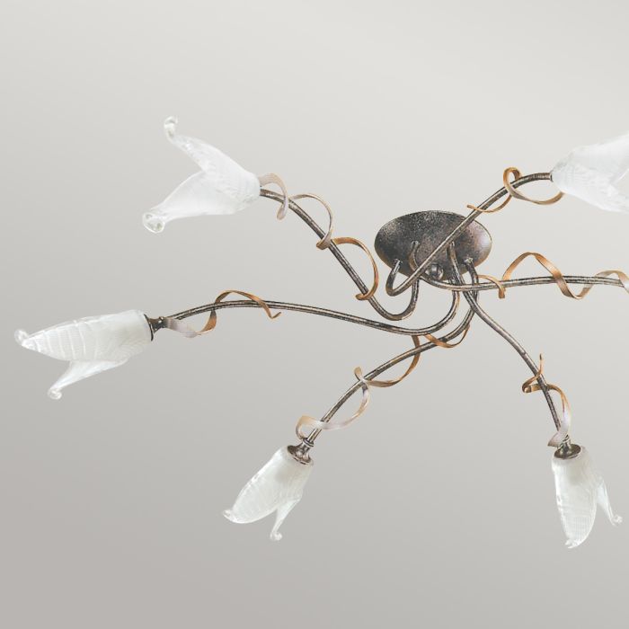 Fly 6 Light Semi-Flush - Black / Silver / Gold