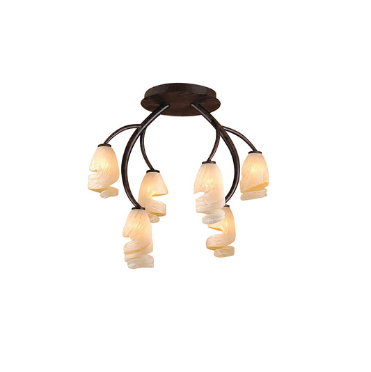 Forest Ceililng 6 Light G9, Brown/Black Oxide by Mantra