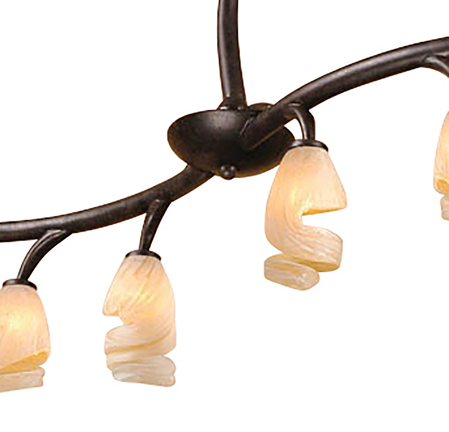 Forest Semi Ceililng 8 Light G9 Bar, Brown, Black Oxide by Mantra