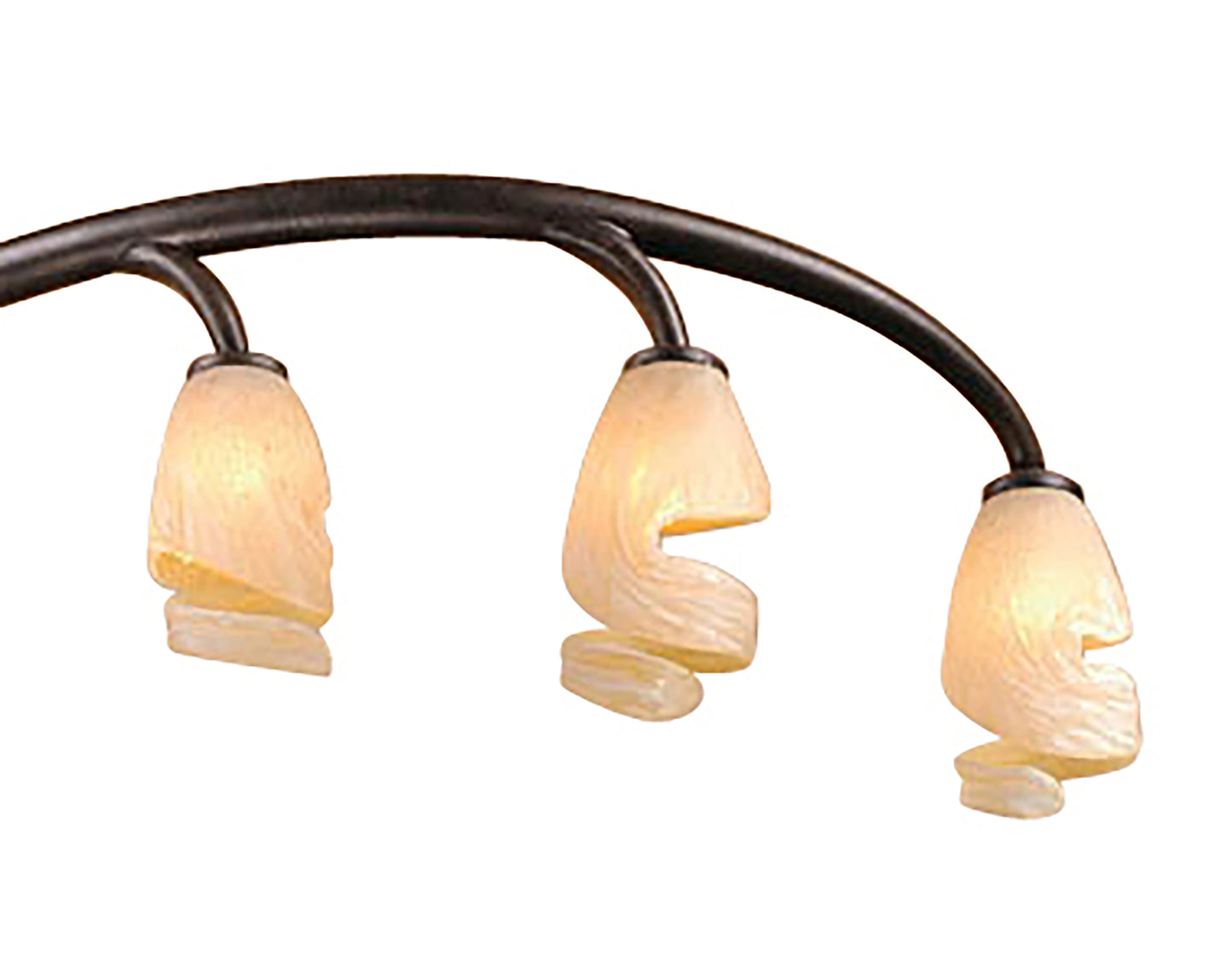 Forest Semi Ceililng 8 Light G9 Bar, Brown, Black Oxide by Mantra