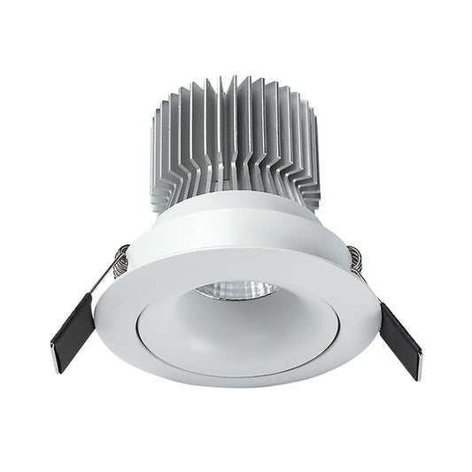 Formentera Recessed Swivel Downlight 8cm Round 7W COB LED 3000K, 550lm, Matt White, Driver Included, 3yrs Warranty by Mantra