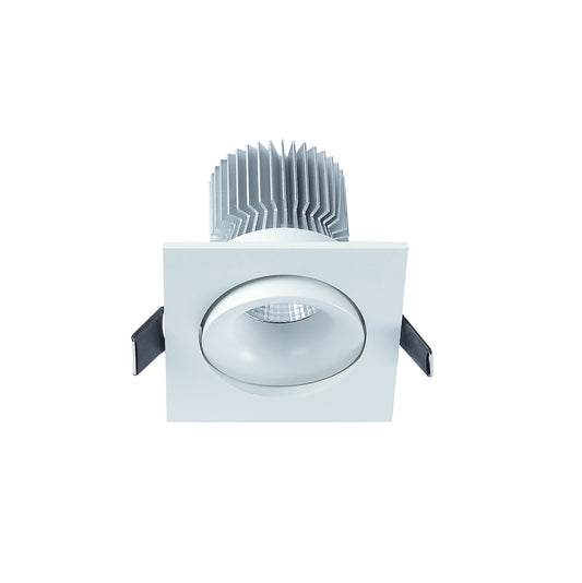 Formentera Recessed Swivel Downlight 8cm Square 7W COB LED 3000K, 550lm, Matt White, Driver Included, 3yrs Warranty by Mantra