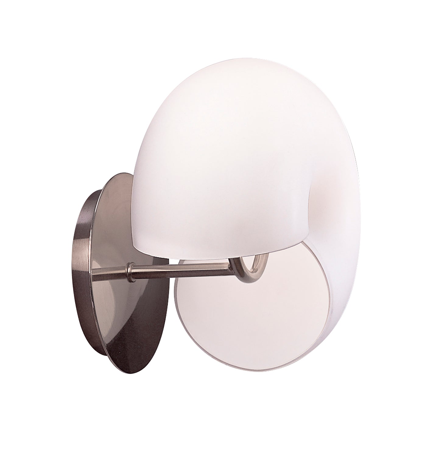 Fosil Wall Lamp Switched 2 Light G9, Satin Nickel/Frosted White Glass by Mantra