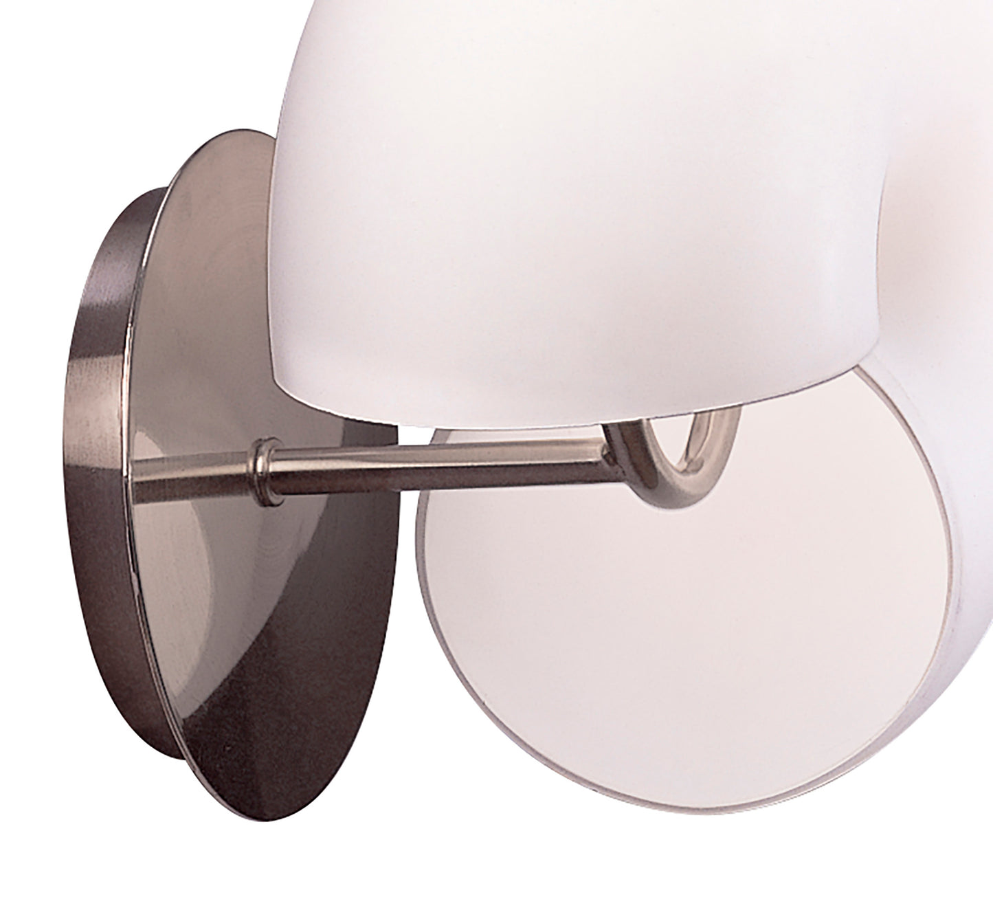 Fosil Wall Lamp Switched 2 Light G9, Satin Nickel/Frosted White Glass by Mantra