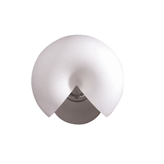 Fosil Wall Lamp Switched 2 Light G9, Satin Nickel/Frosted White Glass by Mantra