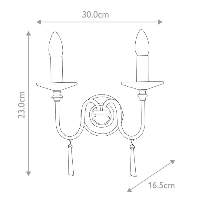 Finsbury Park 2 Light Wall Light - Polished Nickel