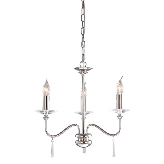 Finsbury Park 3 Light Chandelier - Polished Nickel