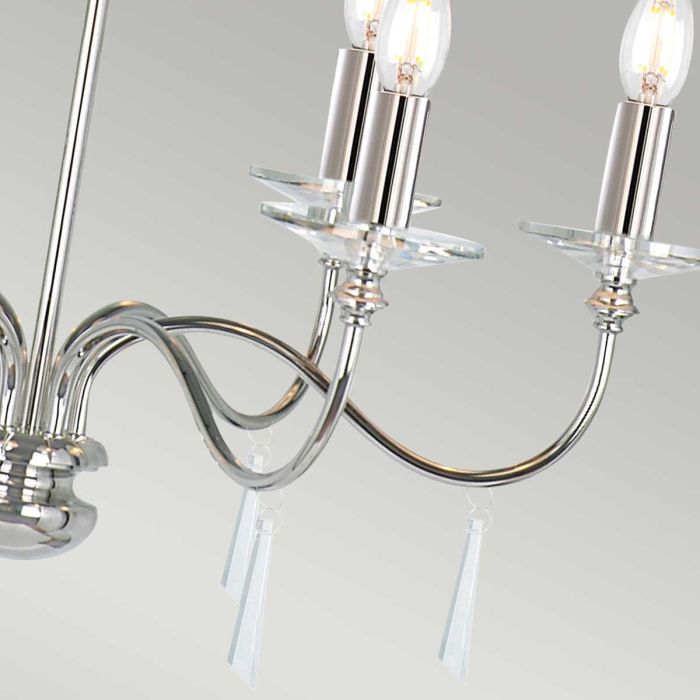 Finsbury Park 6 Light Chandelier - Polished Nickel