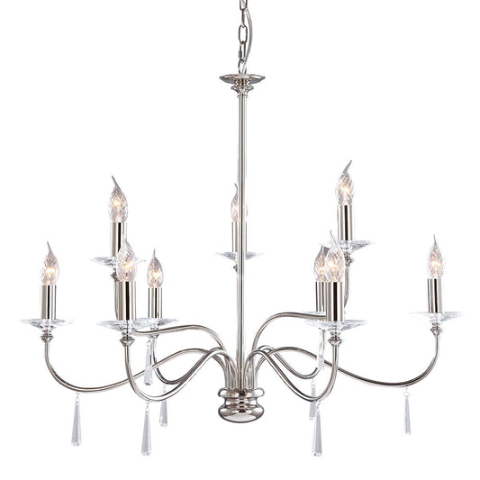 Finsbury Park 9 Light Chandelier – Polished Nickel