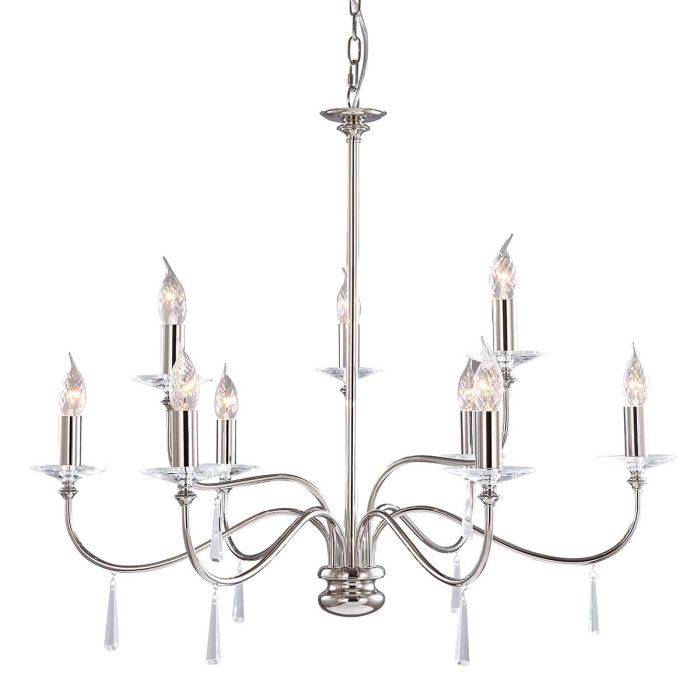 Finsbury Park 9 Light Chandelier - Polished Nickel