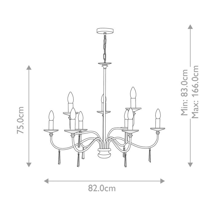 Finsbury Park 9 Light Chandelier - Polished Nickel