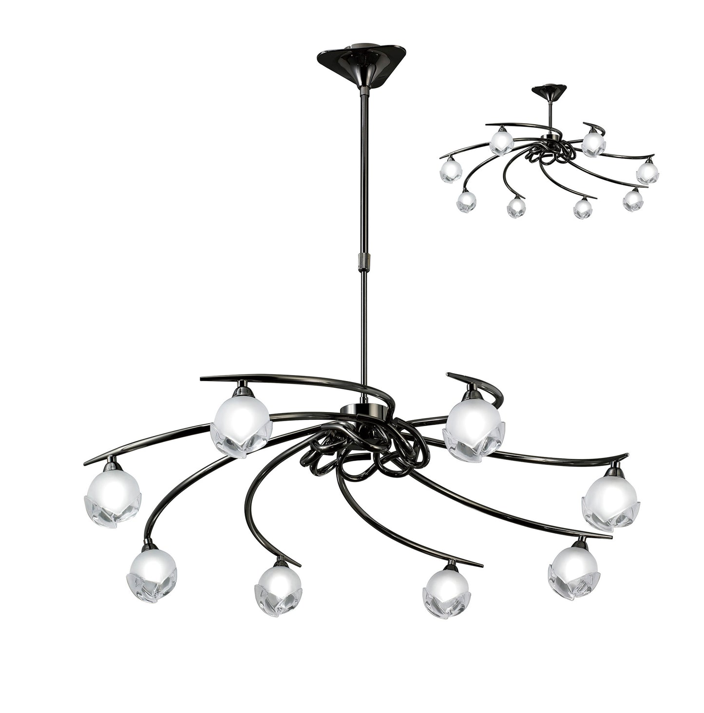 Fragma Telescopic 8 Light G9, Black Chrome by Mantra