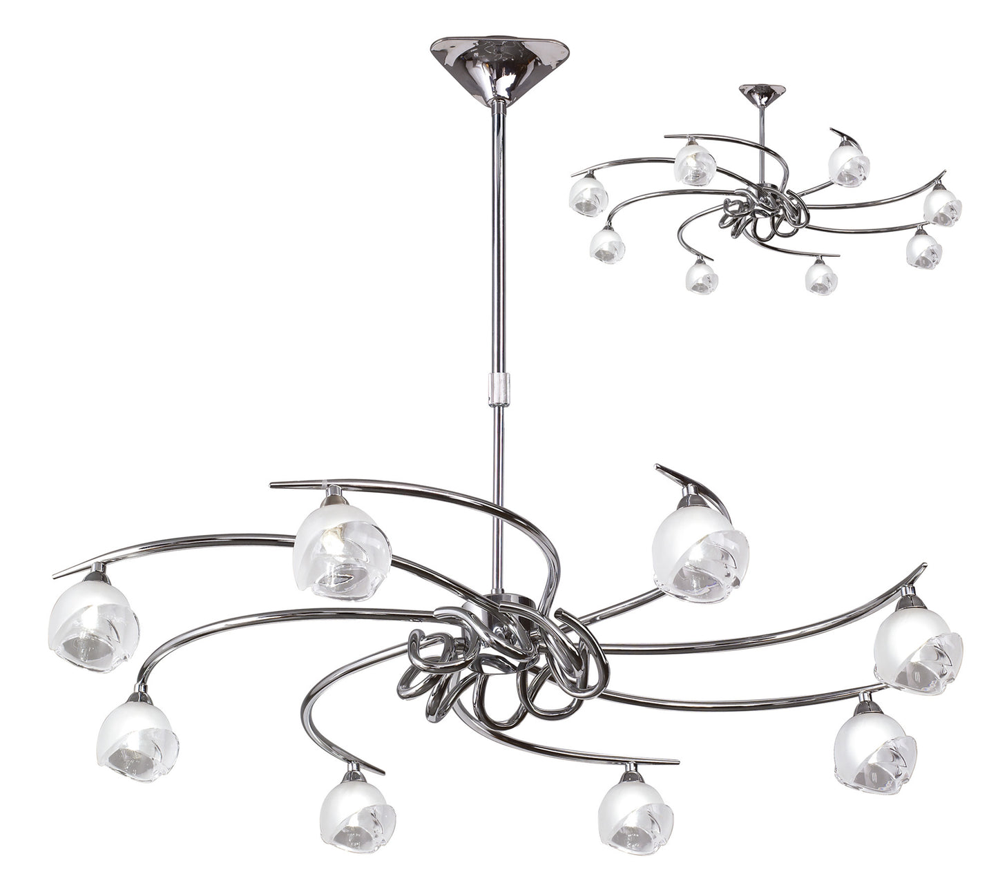 Fragma Telescopic 8 Light G9, Polished Chrome by Mantra
