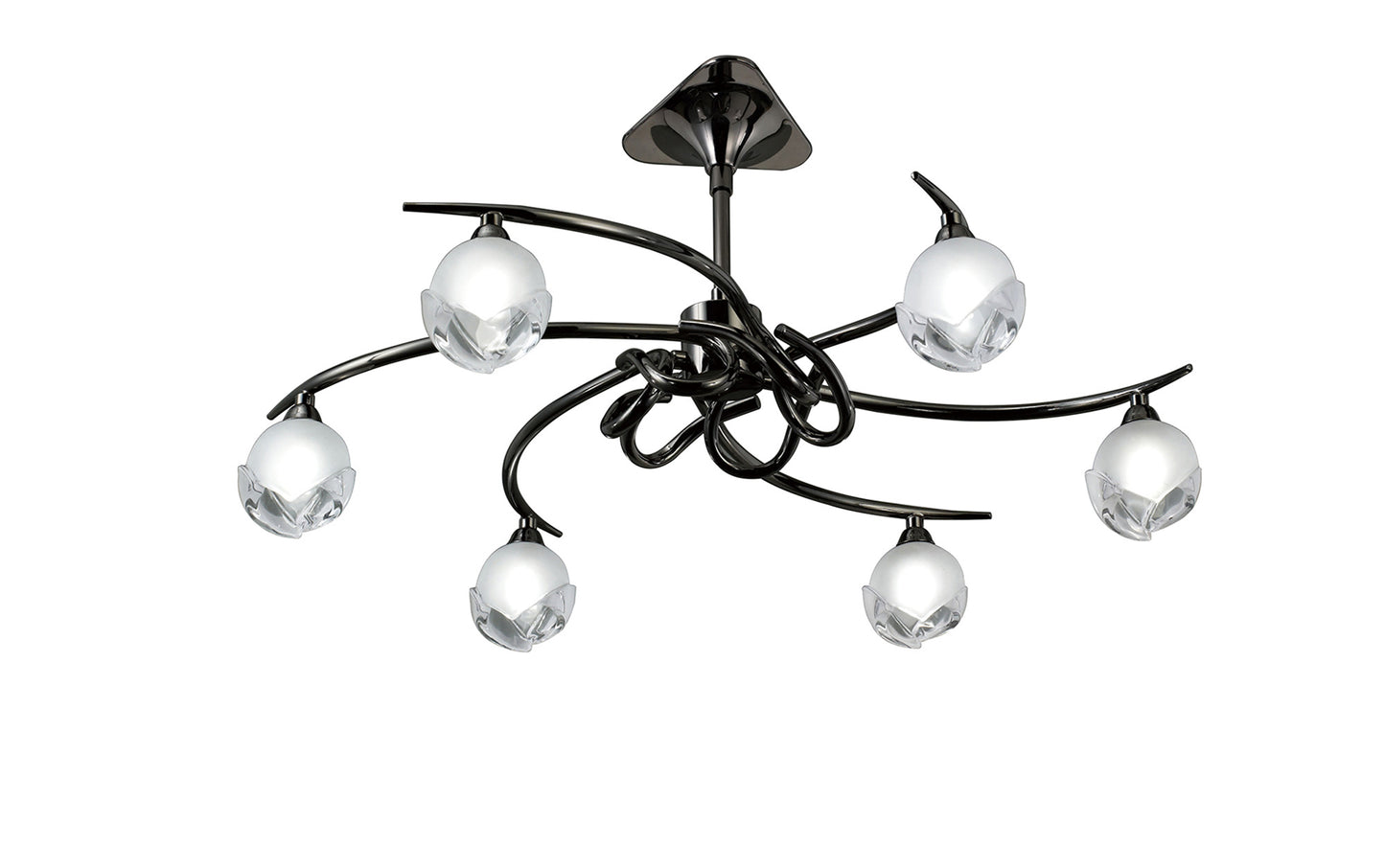 Fragma Telescopic Convertible To Semi Flush 6 Light G9, Black Chrome by Mantra