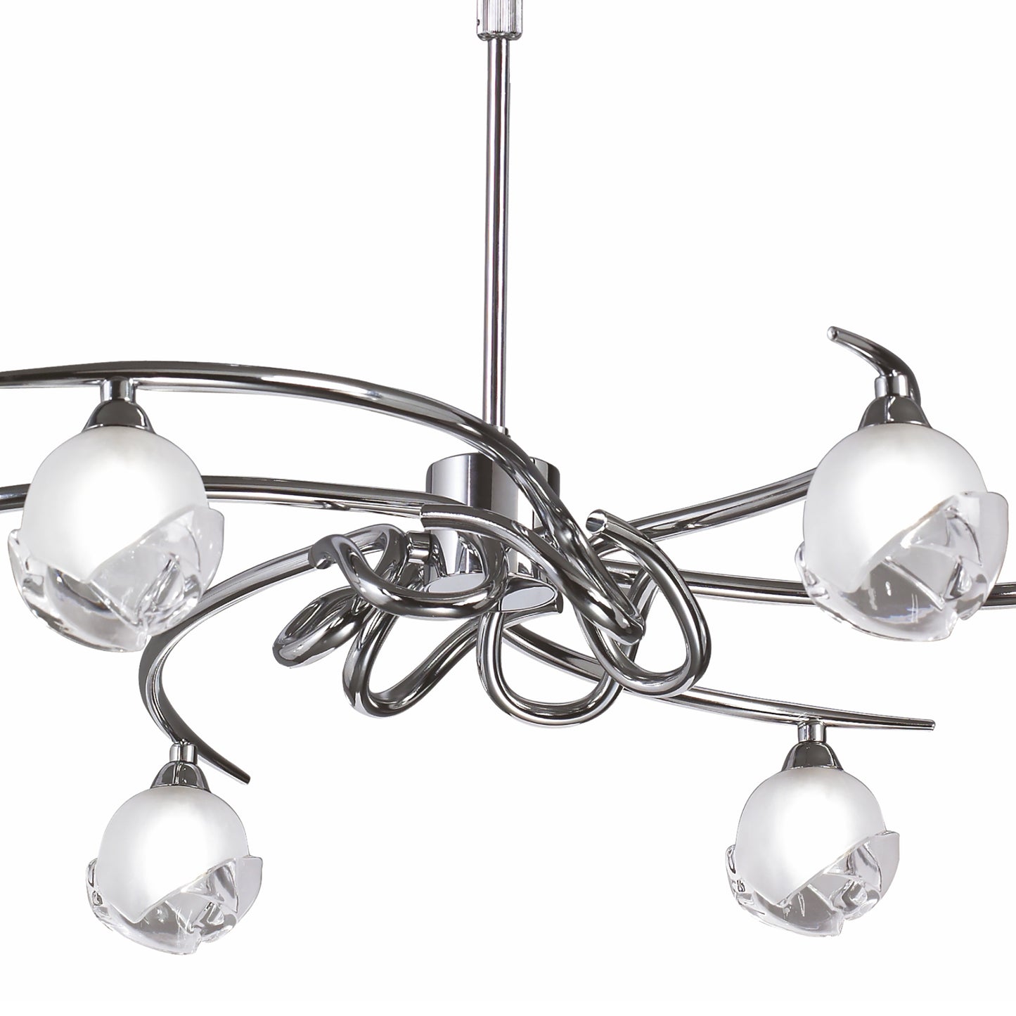 Fragma Telescopic Convertible To Semi Flush 6 Light G9, Black Chrome by Mantra