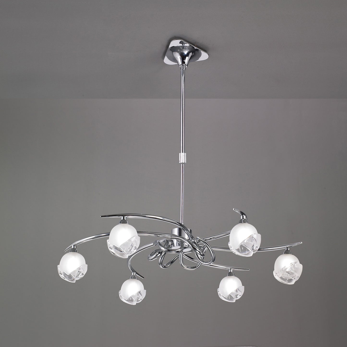 Fragma Telescopic Convertible To Semi Flush 6 Light G9, Polished Chrome by Mantra