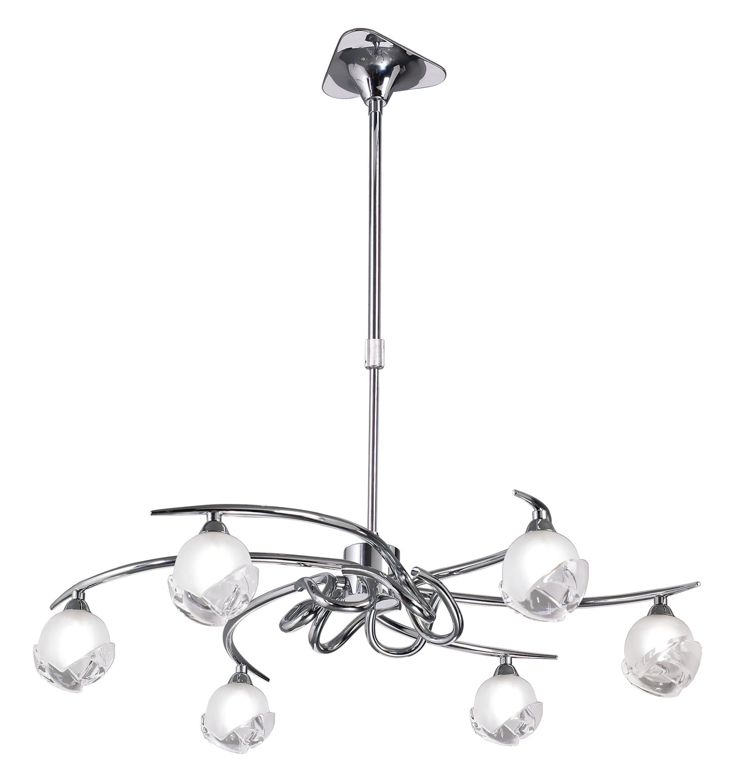 Fragma Telescopic Convertible To Semi Flush 6 Light G9, Polished Chrome by Mantra