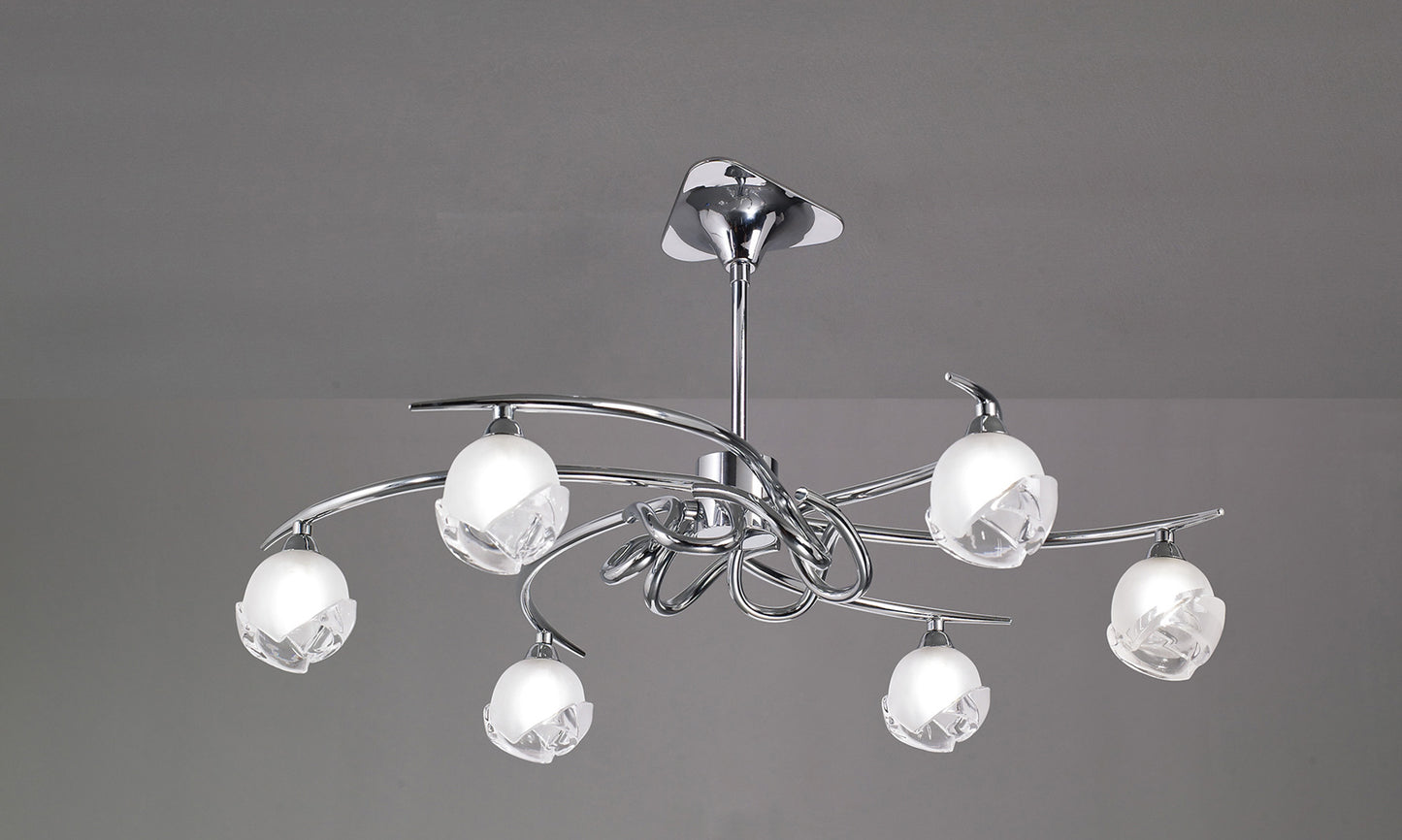 Fragma Telescopic Convertible To Semi Flush 6 Light G9, Polished Chrome by Mantra