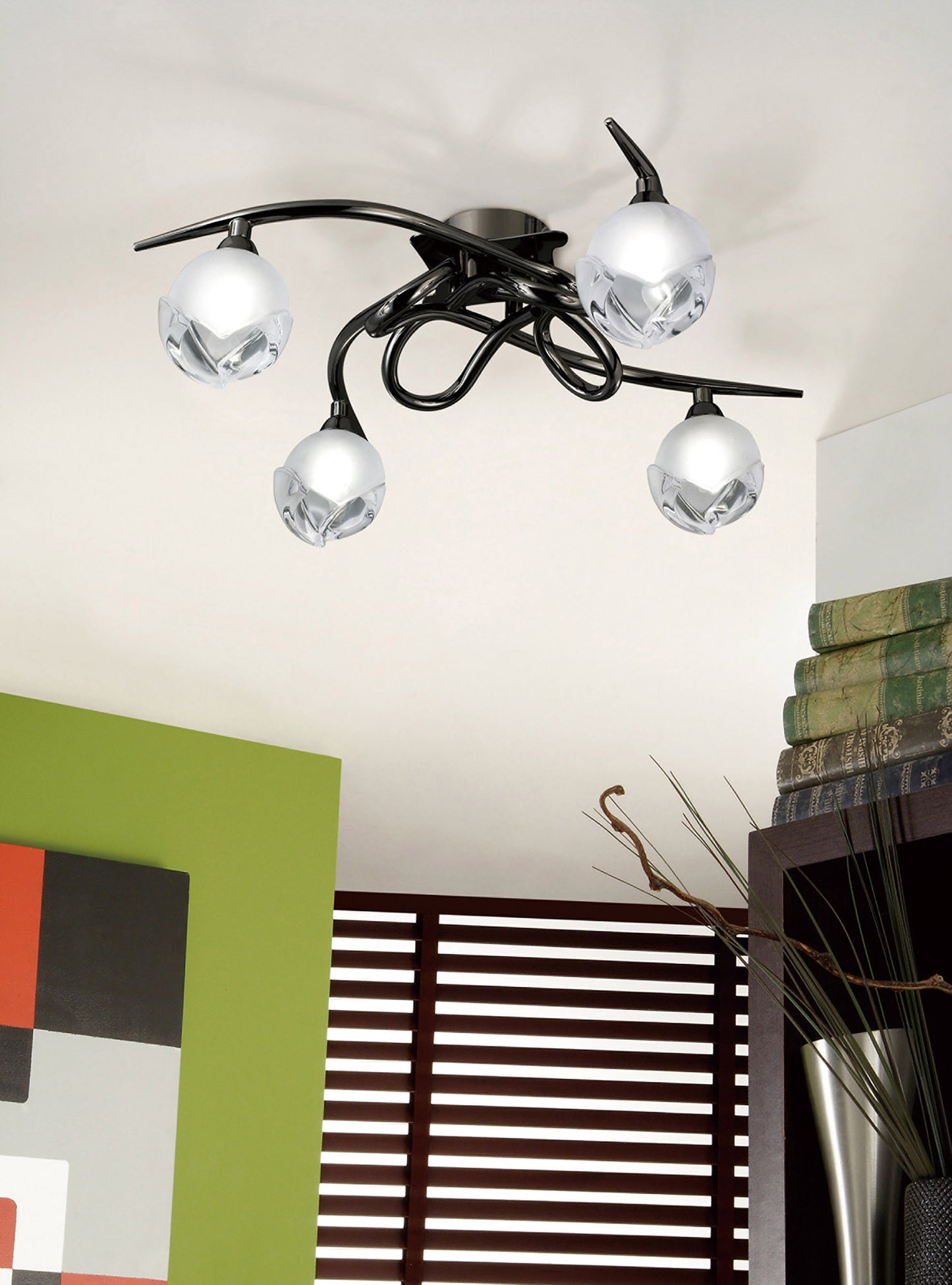 Fragma Ceiling 4 Light G9, Black Chrome by Mantra