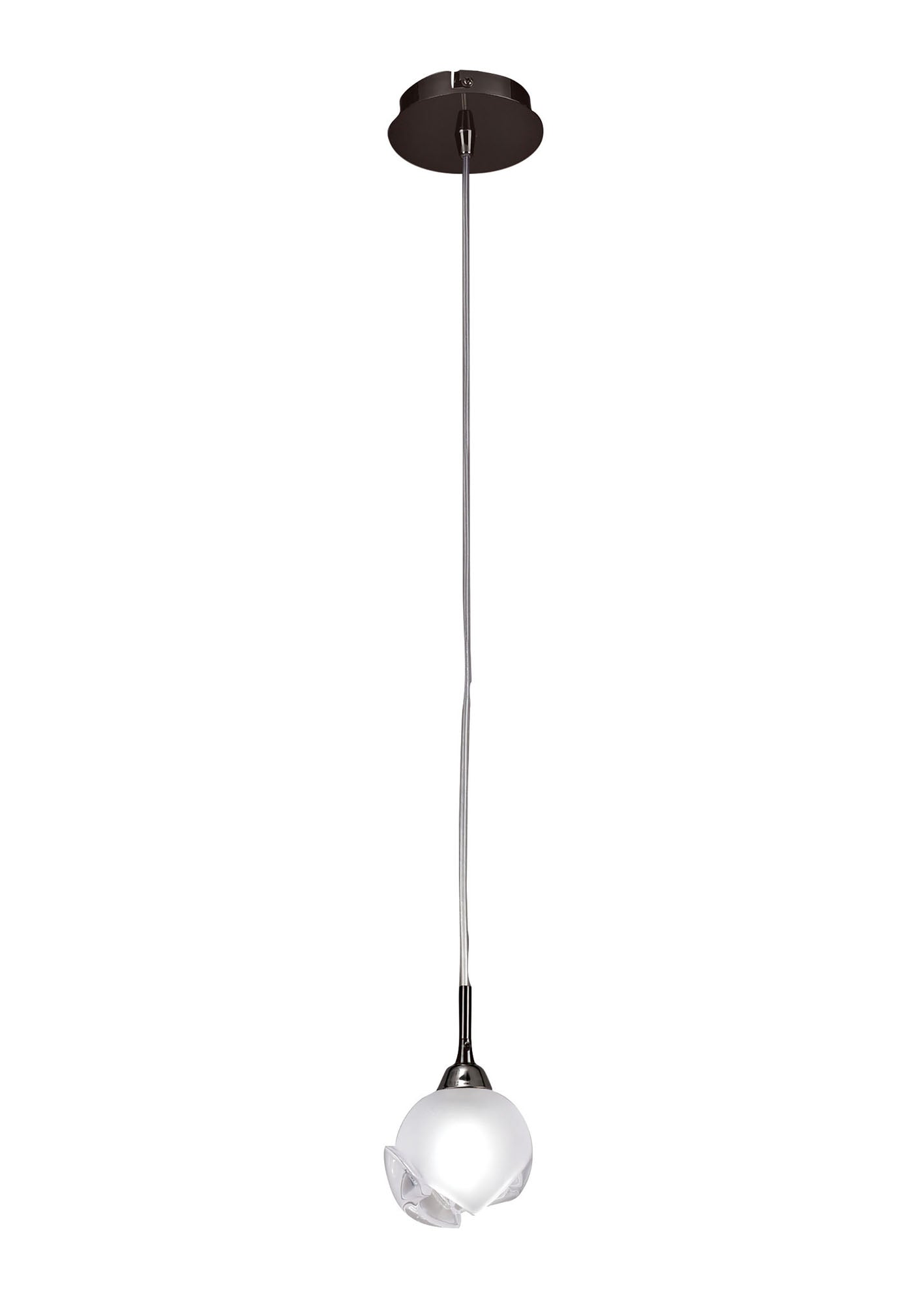 Fragma Pendant 1 Light G9, Black Chrome by Mantra