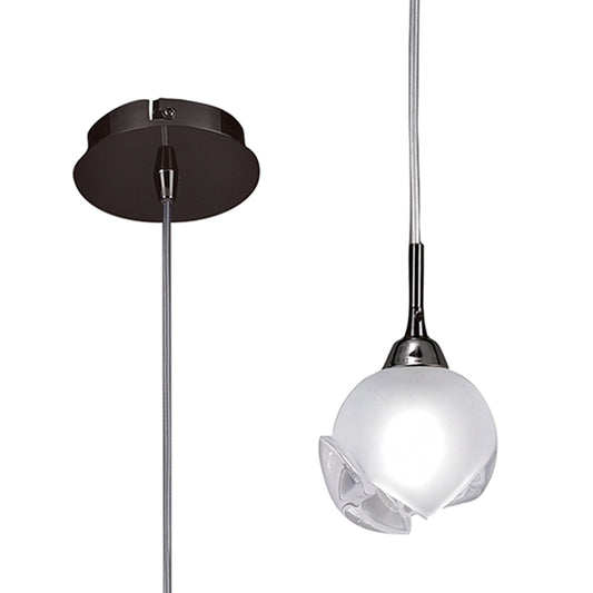 Fragma Pendant 1 Light G9, Black Chrome by Mantra