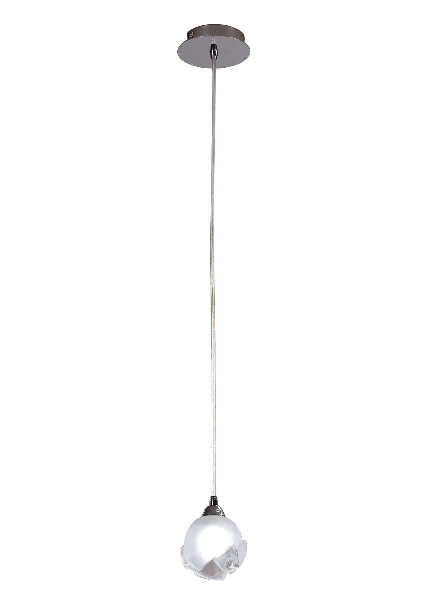 Fragma Pendant 1 Light G9, Polished Chrome by Mantra