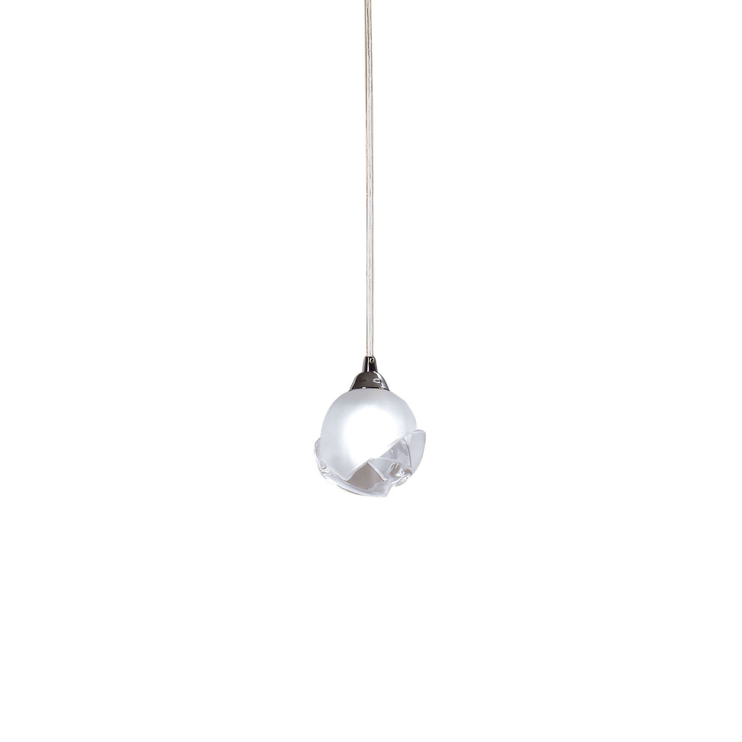 Fragma Pendant 1 Light G9, Polished Chrome by Mantra