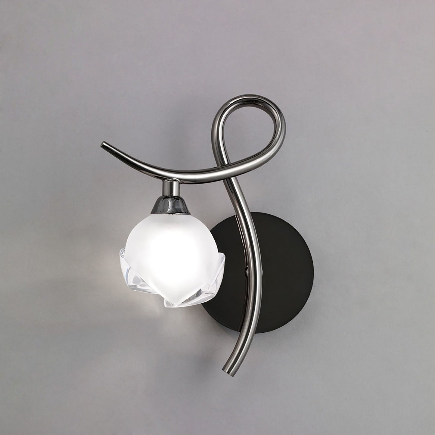 Fragma Wall Lamp Left Switched 1 Light G9, Black Chrome by Mantra