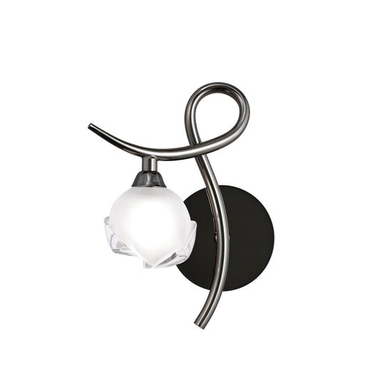 Fragma Wall Lamp Left Switched 1 Light G9, Black Chrome by Mantra