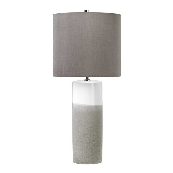 Fulwell 1 Light Table Lamp - White Gloss and Matt Grey with Dark Grey Shade