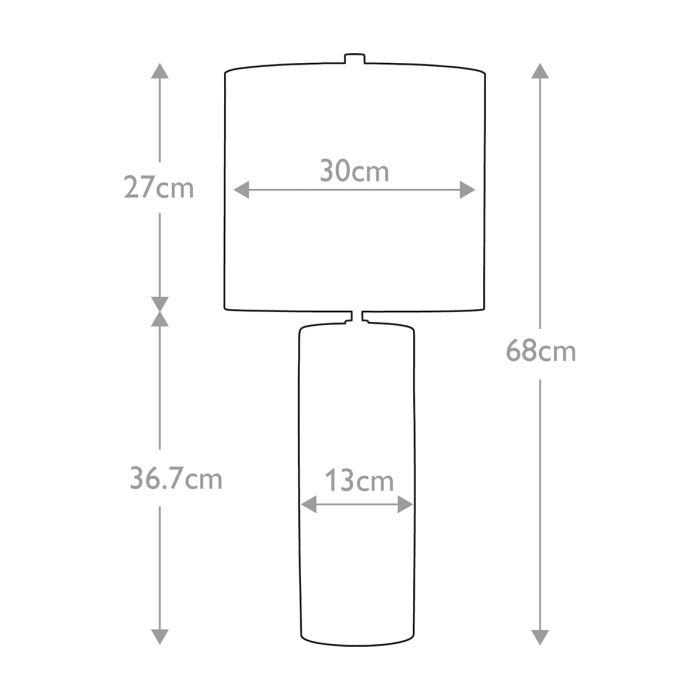 Fulwell 1 Light Table Lamp - White Gloss and Matt Grey with Dark Grey Shade