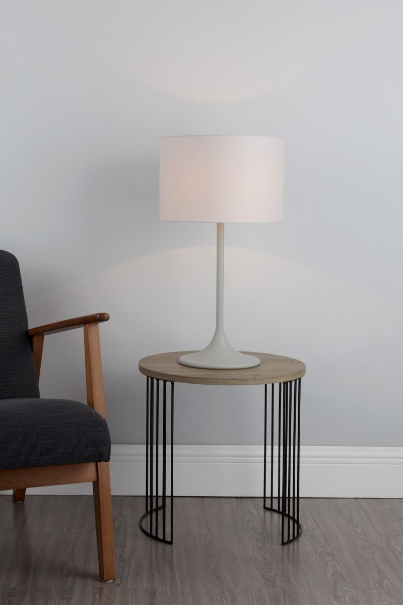 Funchal Grey Cotton Drum Shade 33cm