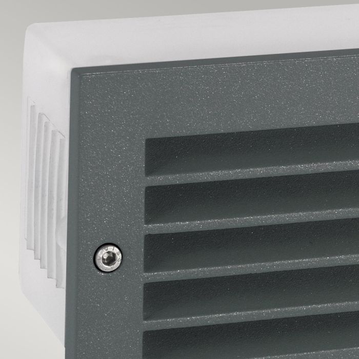 Grimstad LED Recessed Louvre Wall Light Graphite - Graphite