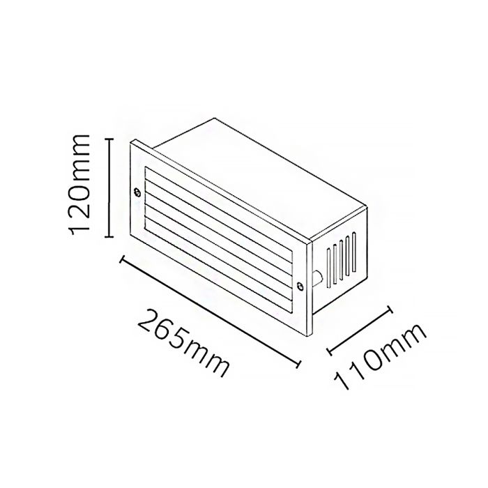 Grimstad LED Recessed Louvre Wall Light Graphite - Graphite