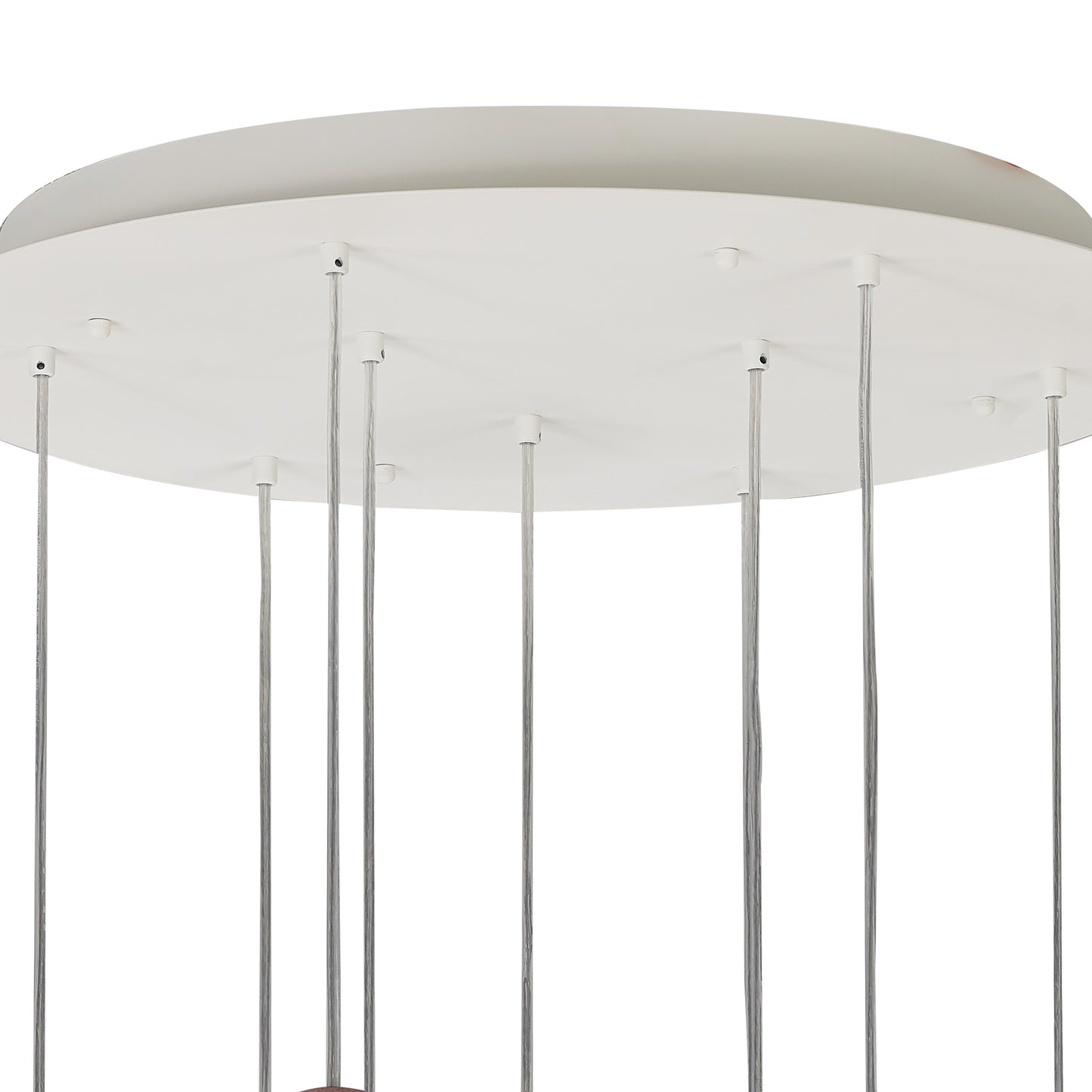 Galaxia Pendant Round, 9 Light E27, White/Grey/Red Cement, White Base & Cable by Mantra