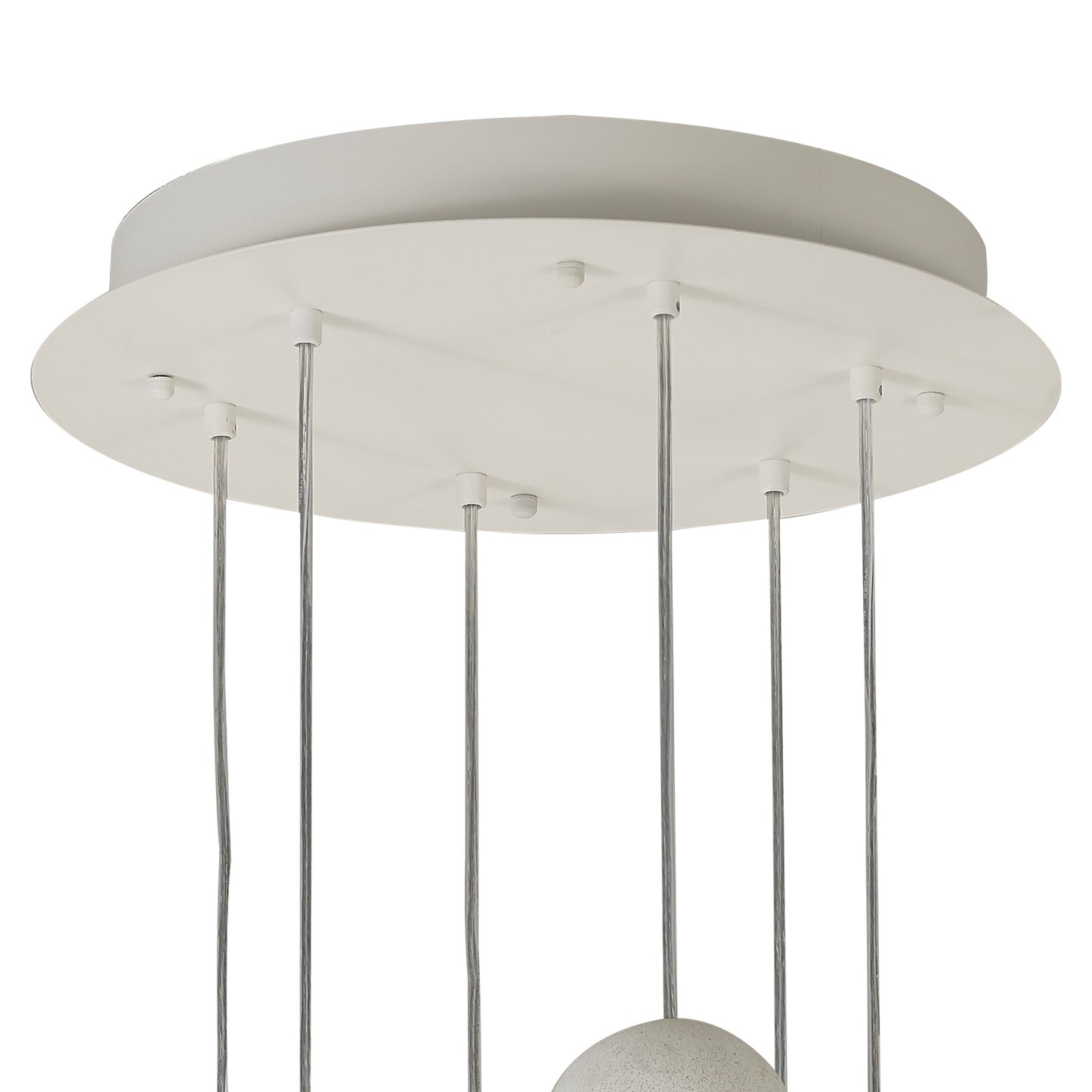 Galaxia Pendant Round, 6 Light E27, White/Grey/Red Cement, White Base & Cable by Mantra