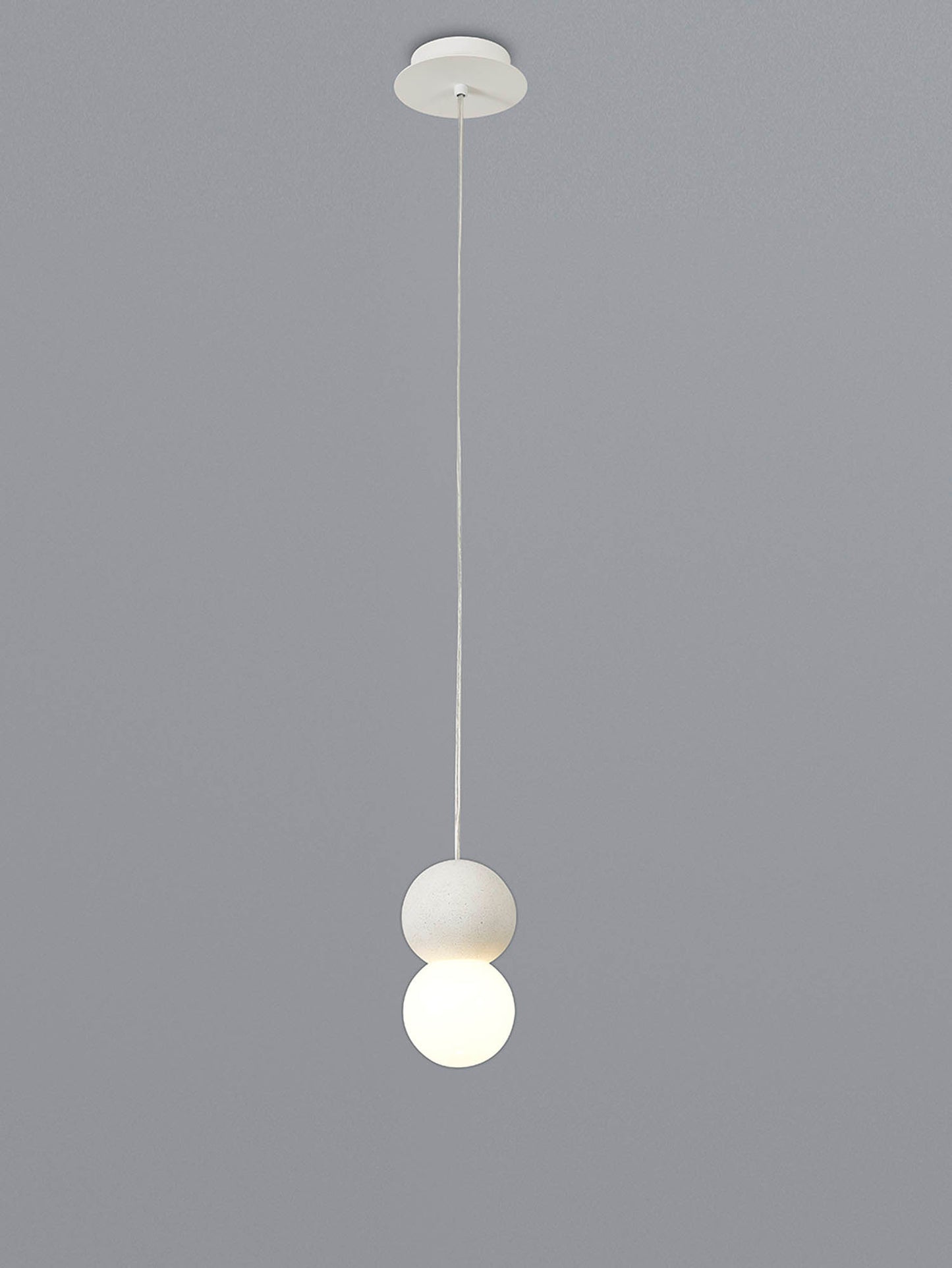 Galaxia Pendant Round, 1 Light E27, White/White Cement by Mantra