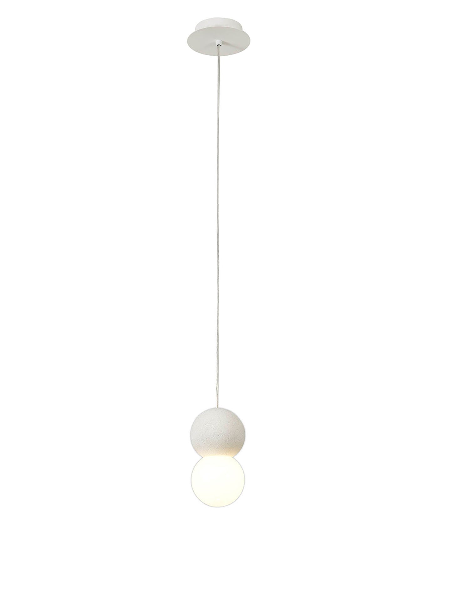 Galaxia Pendant Round, 1 Light E27, White/White Cement by Mantra