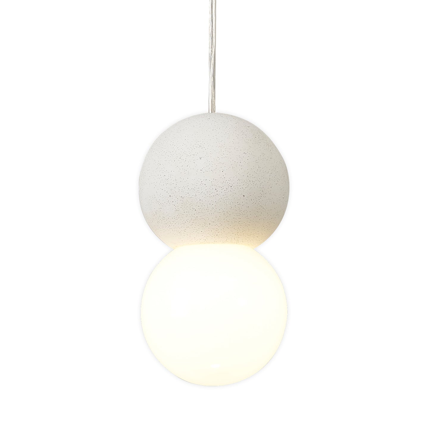 Galaxia Pendant Round, 1 Light E27, White/White Cement by Mantra